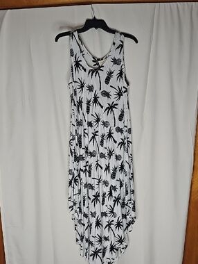 Exist Black & White Tropical Maxi Dress